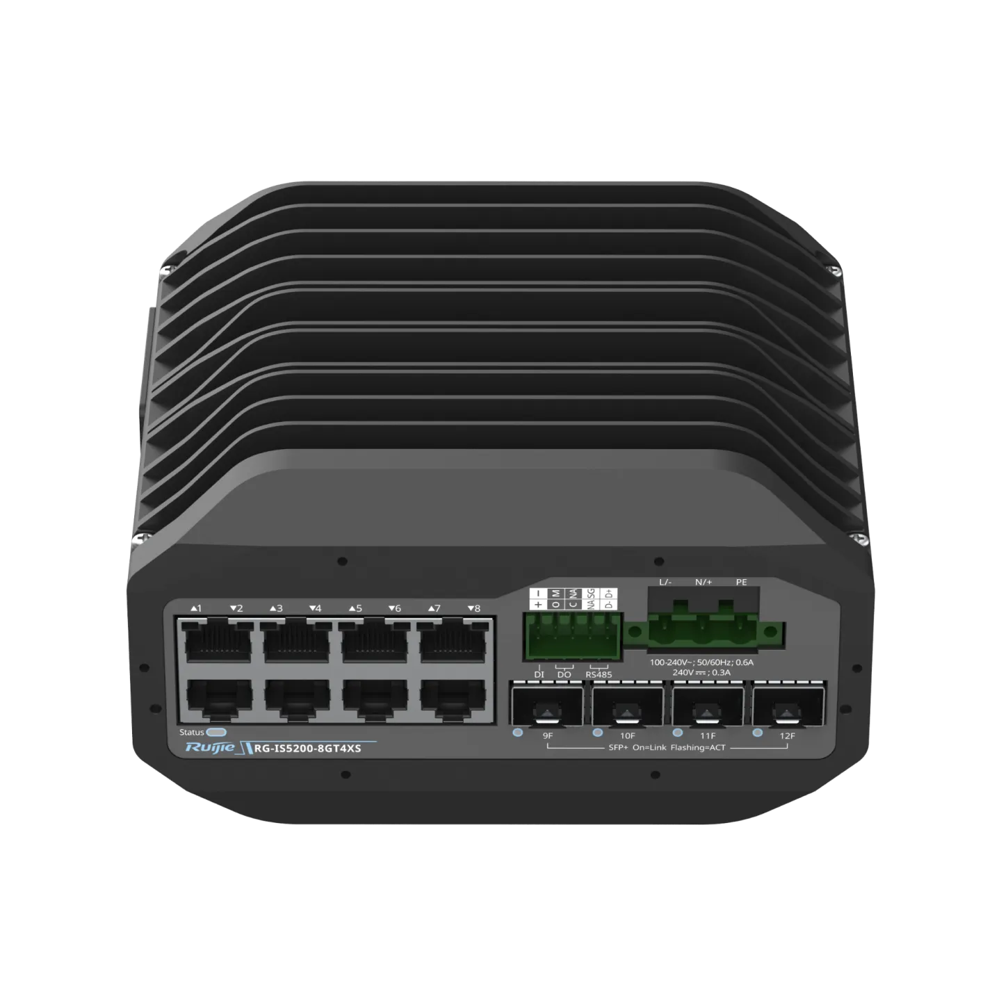 RG-IS5200-8GT4XS Industrial Managed Switch, 8 x Gigabit, 4 x 10G SFP+
