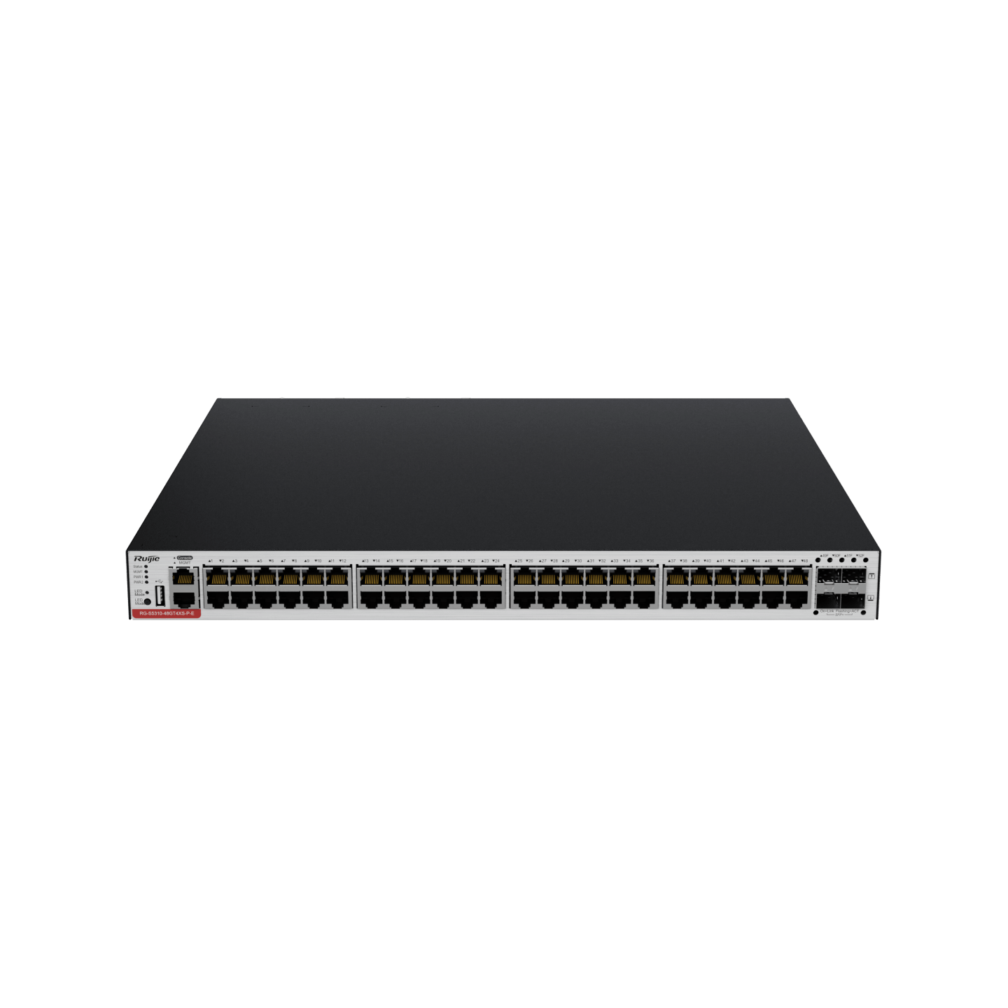 RG-S5310-48GT4XS-P-E L3 Managed Switch, 48 x 10/100/1000BASE-T Ports (PoE+), 4 x 1G/10G SFP+ Ports
