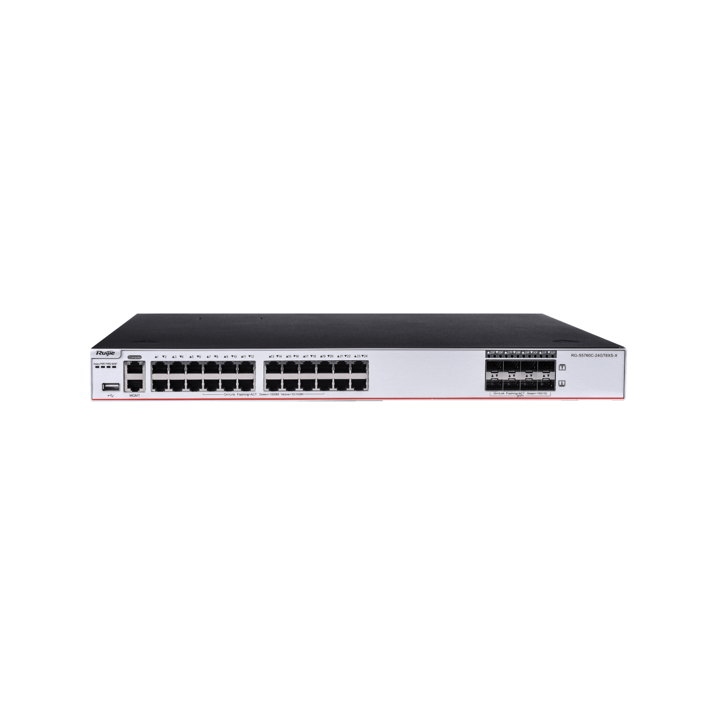 RG-S5760C-24GT8XS-X L3 Managed Switch, 24 x 10/100/1000BASE-T Ports, 8 x 1G/10G SFP+ Ports