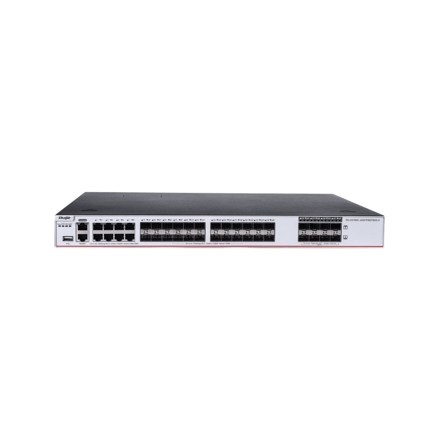 RG-S5760C-24SFP-8GT8XS-X L3 Managed Switch, 24 x 100/1000M SFP Ports, 8 x 10/100/1000BASE-T Combo Ports, 8 x 1G/10G SFP+ Ports